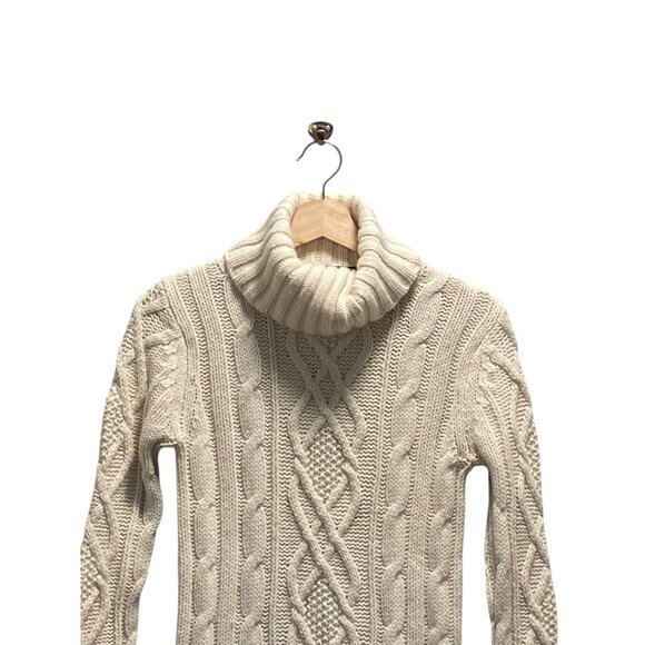 Eddie Bauer Y2K Cableknit Chunky Sweater Cream Size S Counteyside Chic Preppy - Picture 8 of 15